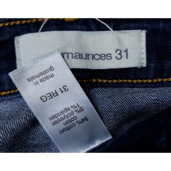 Maurices Womens 31X28 Reg Mid Rise Dark Wash Stretch Skinny Ankle Raw Hem Jeans - Picture 11 of 11
